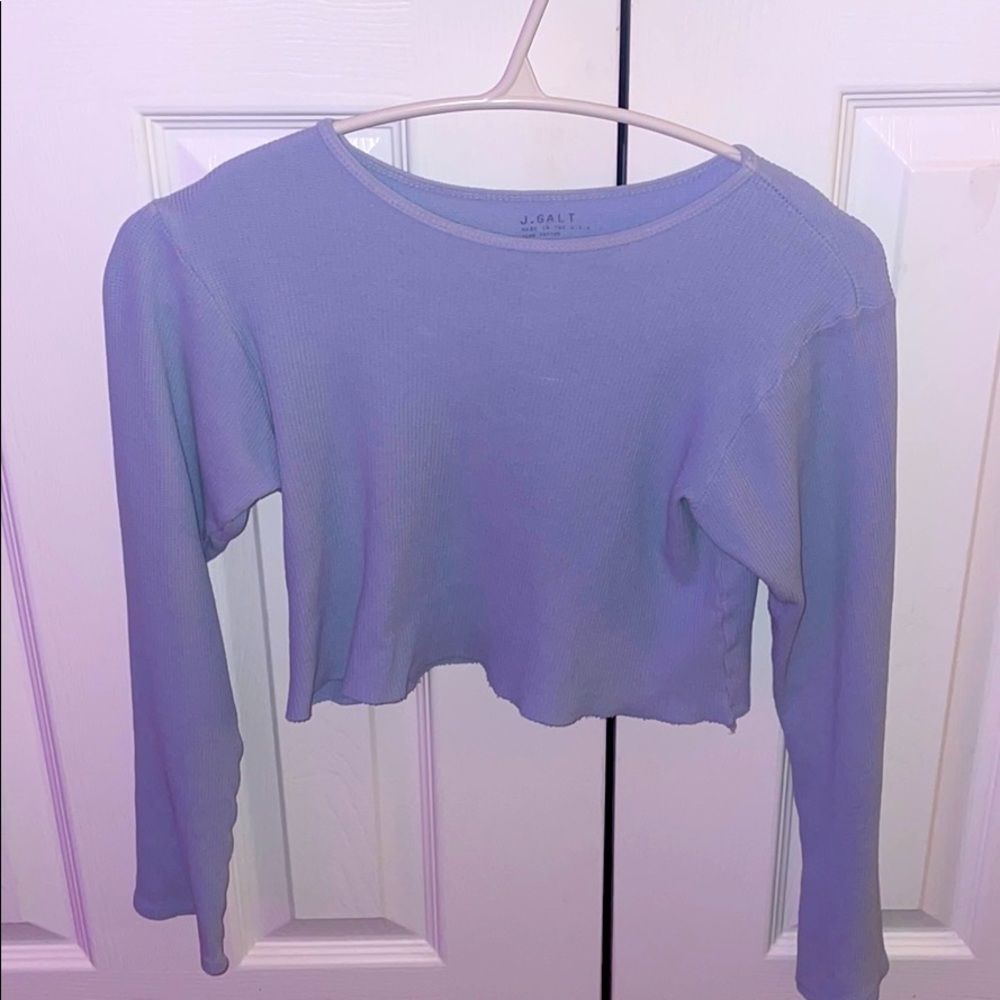 brandy melville ribbed cropped long sleeve shirt